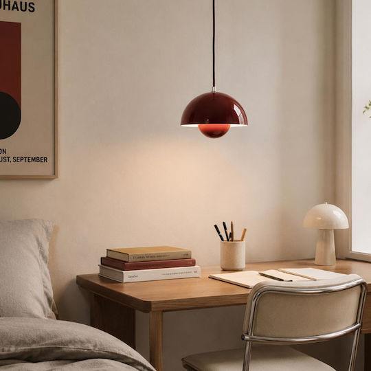 Next Red Pendant Light with E27 Socket 23x23x18cm