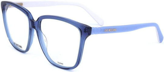 Moschino Damen Acetat Brillengestell Blau MOL583 PJP