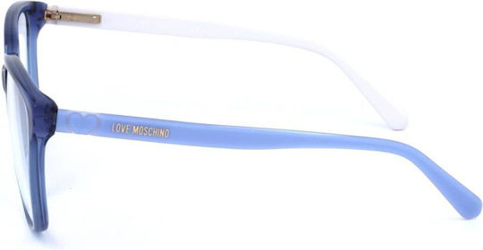 Moschino Damen Acetat Brillengestell Blau MOL583 PJP
