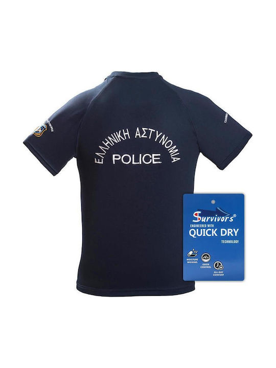 Τ-shirt Αστυνομίας Quick Dry Μονόχρωμο Μαύρο M Τ-shirt Αστυνομίας Quick Dry Μονόχρωμο Μαύρο M
