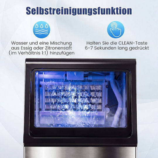 Costway Ice Machine with Daily Ice Making Capacity 50kg & Storage Capacity 11kg