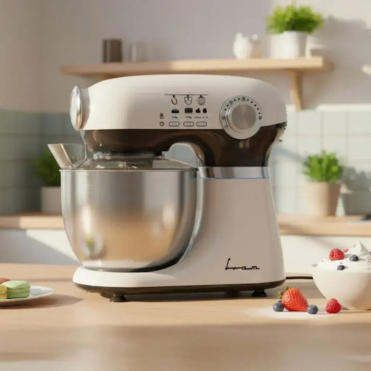 Fram Mixer Planetar 1000W cu Bol Din Inox 5lt Albă