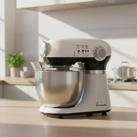 Fram Mixer Planetar 1000W cu Bol Din Inox 5lt Albă