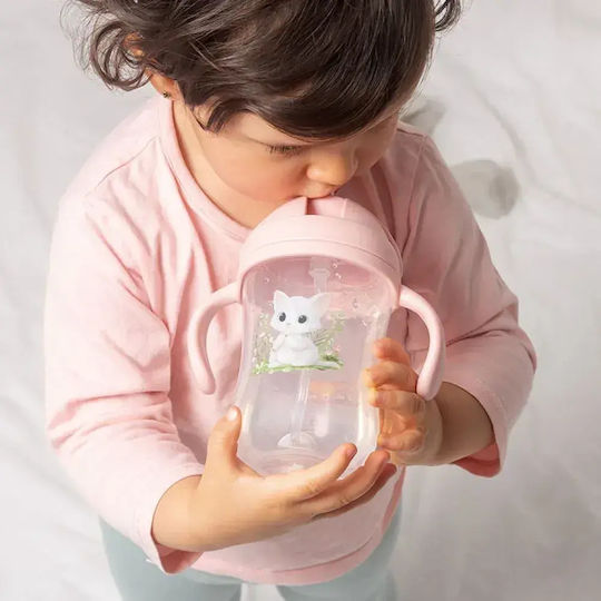 Kiokids Образователно Биберонче Силиконово с Дръжки Розово за 6m+ 300ml