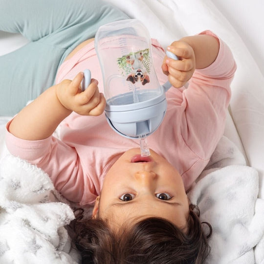 Kiokids Образователно Биберонче От Силикон С Дръжки Светлосиньо За 6m+ 300ml
