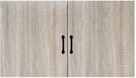 Δίφυλλη Ντουλάπα με Πατάρι Σταχτί 80x50x230cm