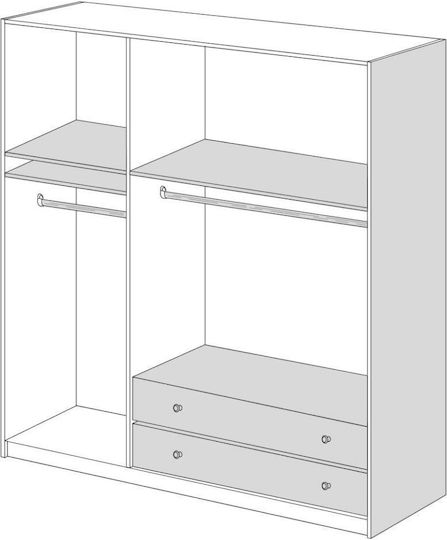 Triple Door Wardrobe with Loft Chestnut 152x60x233cm
