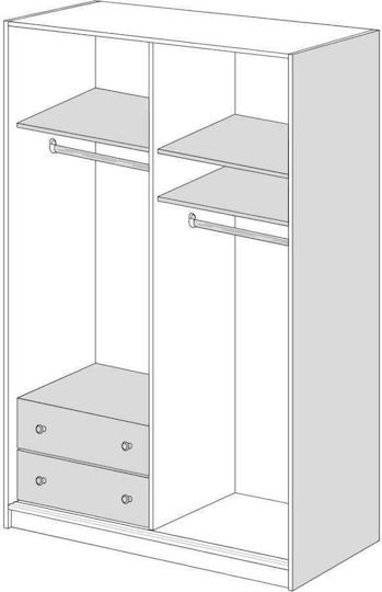 Δίφυλλη Ντουλάπα Συρόμενη 182x60x233cm Σταχτί Δίφυλλη Ντουλάπα Συρόμενη 182x60x233cm Σταχτί