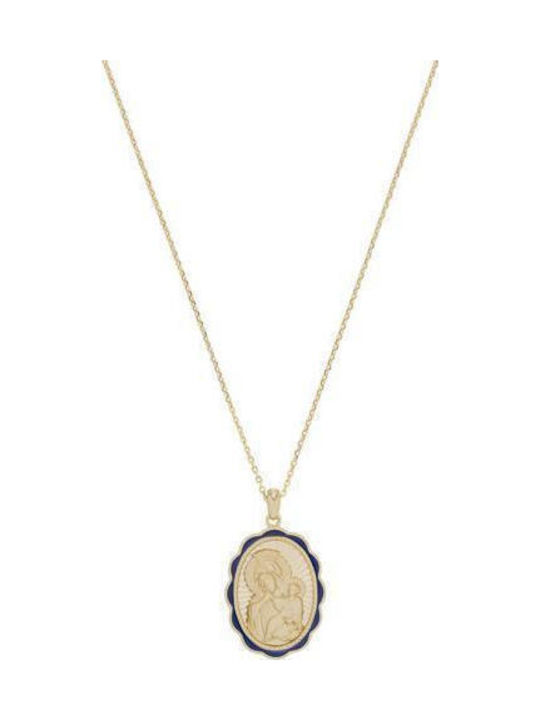 Necklace Talisman Virgin Mary From Gold Plated Silver Necklace Talisman Virgin Mary From Gold Plated Silver