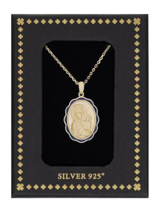 Halskette Talisman Göttliche Mutter aus Vergoldetem Silber