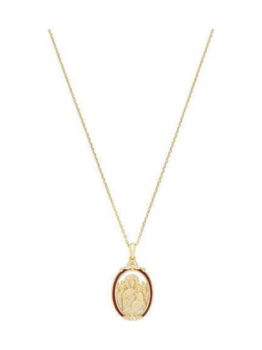 Halskette Talisman Göttliche Mutter aus Vergoldetem Silber