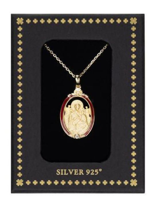 Halskette Talisman Göttliche Mutter aus Vergoldetem Silber