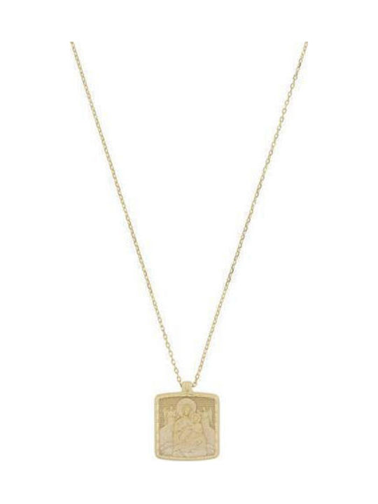 Necklace Talisman Virgin Mary From Gold Plated Silver Necklace Talisman Virgin Mary From Gold Plated Silver