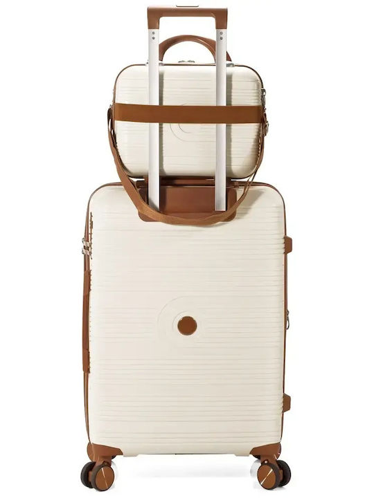 Benzi Hard Beige Travel Suitcases Set of 2 Pieces