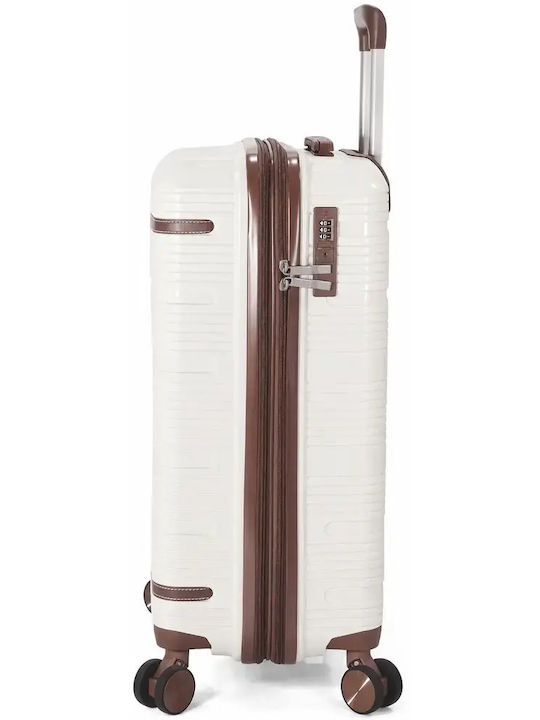 Benzi Hard Beige Travel Suitcases Set of 2 Pieces