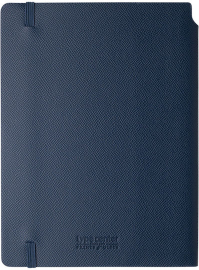 Type Center Agenda Săptămânală A5 2027 Albastră Din Piele 14x20.5cm (cu Personalizare)