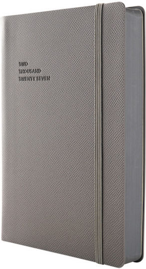 Type Center Ημερήσια Ατζέντα A5 2027 Γκρι Δερμάτινη 14x20.5εκ. (με Προσωποποίηση)