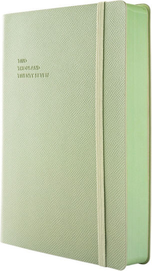Type Center Daily Agenda A5 2027 Green Leather 14x20.5cm with Personalization