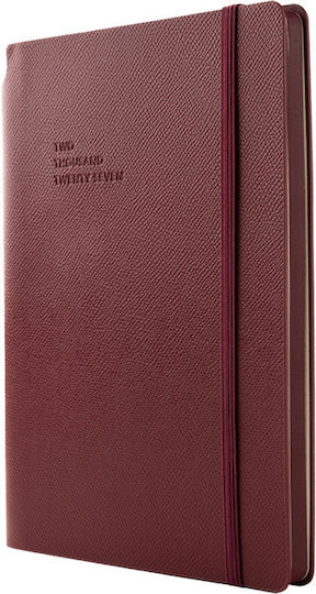 Type Center Weekly Agenda A5 2027 Burgundy Leather 14x20.5cm (with Personalization)