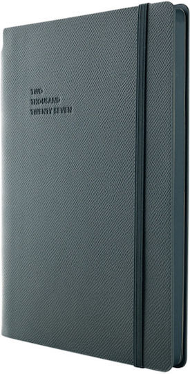 Type Center Εβδομαδιαία Ατζέντα A5 2027 Πετρόλ Δερμάτινη 14x20.5εκ. (με Προσωποποίηση)