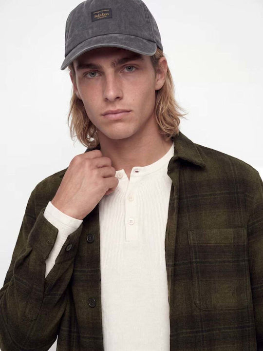 Long Sleeve Shirt in Wide Fit Checked Dark Green
