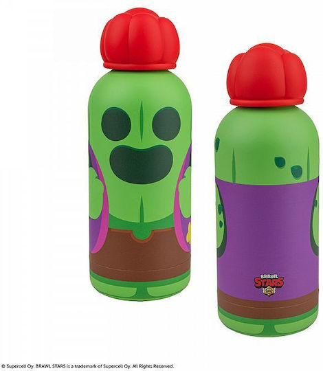 Cinereplicas Sticlă Pentru Copii Din Oțel Inoxidabil Brawl Stars Verde 500ml