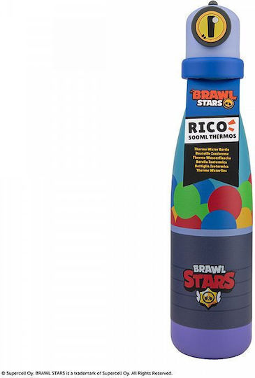 Cinereplicas Stainless Steel Kids Water Bottle Brawl Stars Non Spill Multicolour 500ml