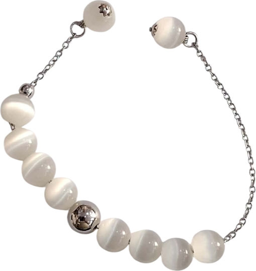 Kalliopi Silver Kalliopi Silver Sorgenperlen mit 10 Perlen Länge 25cm Weiß