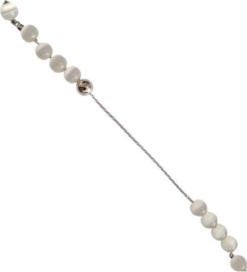 Kalliopi Silver Kalliopi Silver Sorgenperlen mit 10 Perlen Länge 25cm Weiß