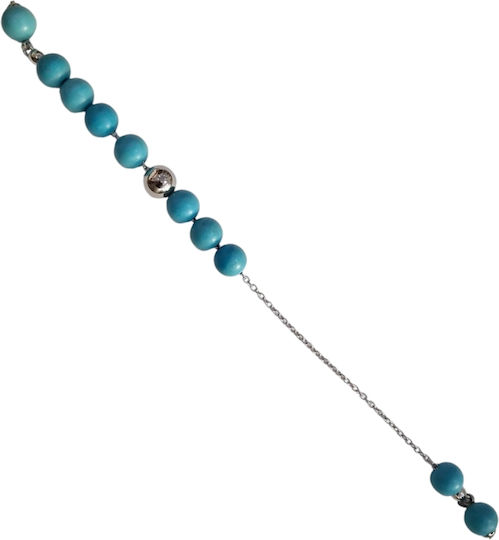 Kalliopi Silver Begleri mit 10 Perlen aus Haolite Länge 24cm