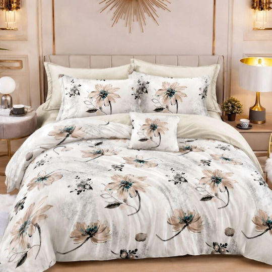 Pucioasa Σετ Διπλή 200x230cm Beige Flowers