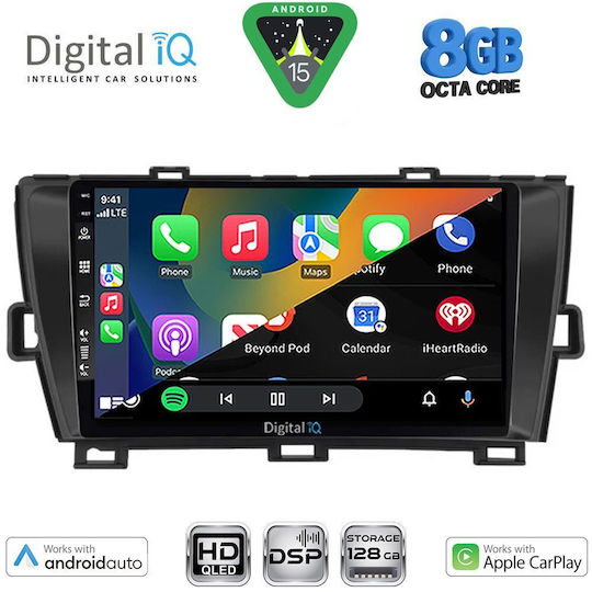 Digital IQ Sistem Audio Auto Pentru Toyota Prius 2009-2015 Bluetooth USB Wi-Fi GPS Apple CarPlay Android Auto Cu Ecran Tactil 9"