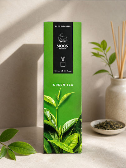 Premium Green Tea Reed Diffuser 100 Ml 5 Rattan Reeds