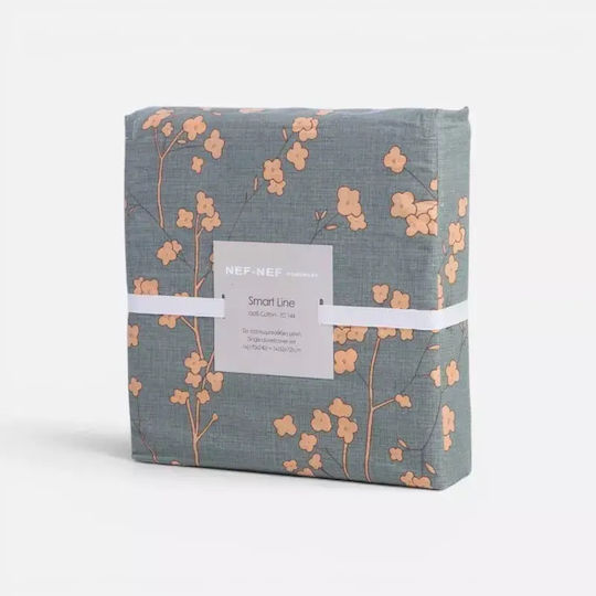 Nef-Nef Homeware Floriva Σετ Σεντόνια Μονά 170x270εκ. Green (3τμχ)
