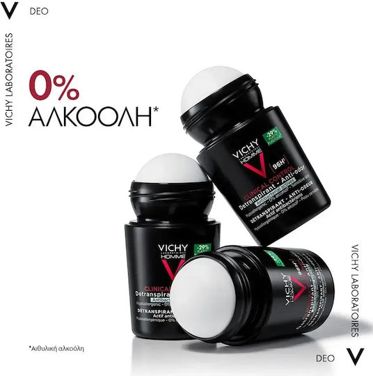 Vichy Homme Clinical Control Anti-Transpirant Deodorant 96h in Roll-On 2x50ml