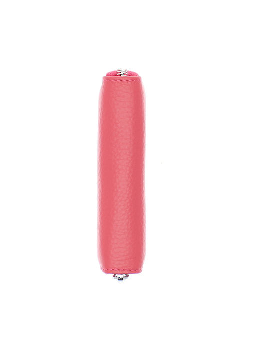 Small Leather Women's Card Wallet Fuchsia