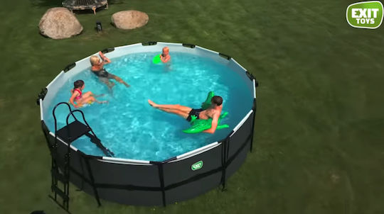 Exit Toys Кръгъл Басейн PVC 14758 л Надземен Черен