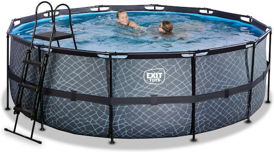 Exit Toys Στρογγυλή Πισίνα PVC 14758lt Εδάφους Γκρι
