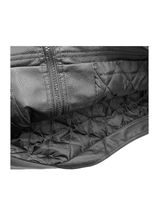 Synthetisches Leder Herren Jacken Schwarz