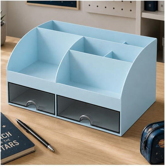 Sertar de birou din plastic 14x12x21cm Albastru deschis