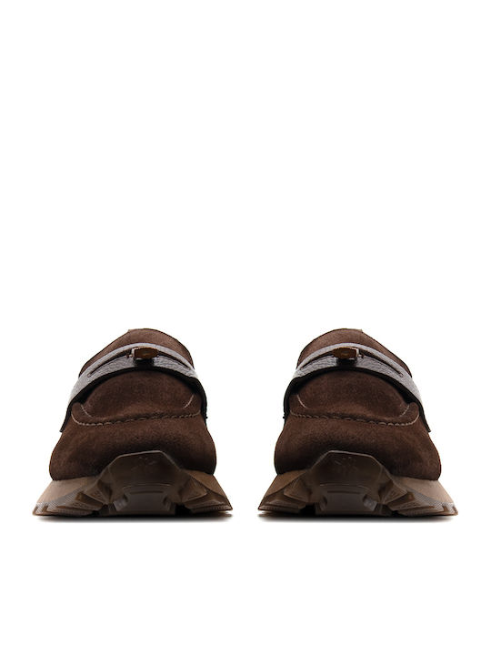 Hispanitas Leather Women's Moccasins in Brown Colour