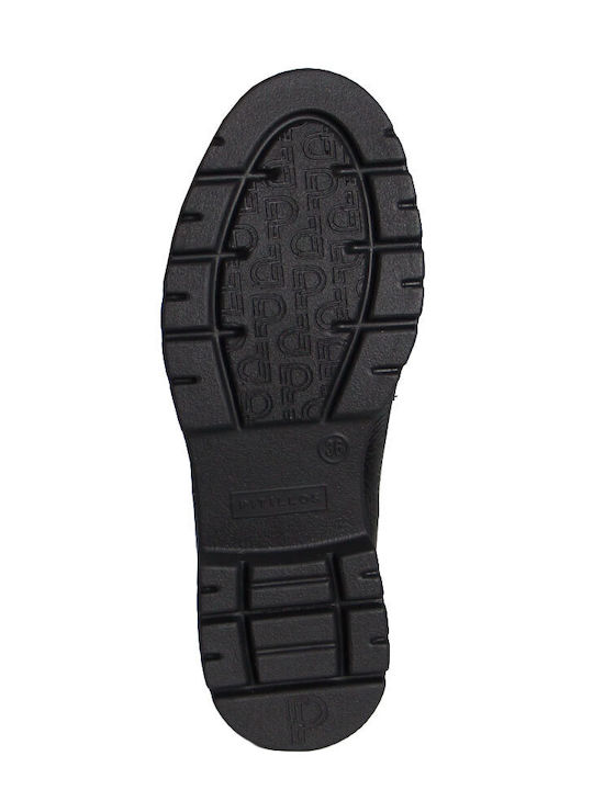 Leder Damen Mokassins in Schwarz Farbe