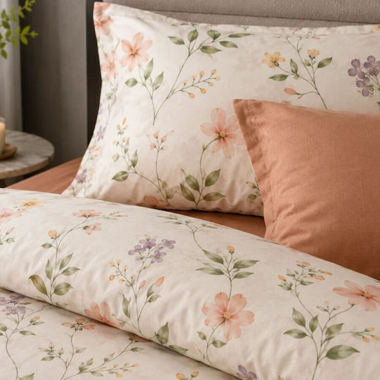 Pucioasa Σετ Παπλωματοθήκη 200x230cm Διπλή με 4 Μαξιλαροθήκες & 1 Σεντόνι Πορτοκαλί