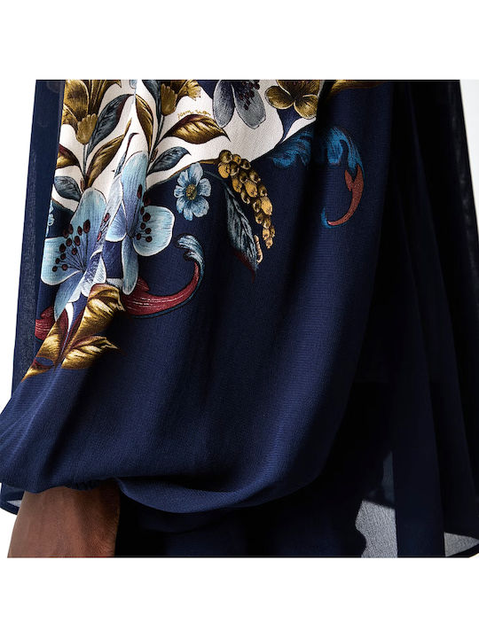 Women's Blouse Long Sleeve Ecru Brown Blue