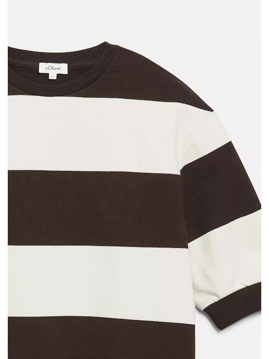 Women's Blouse Striped Brown