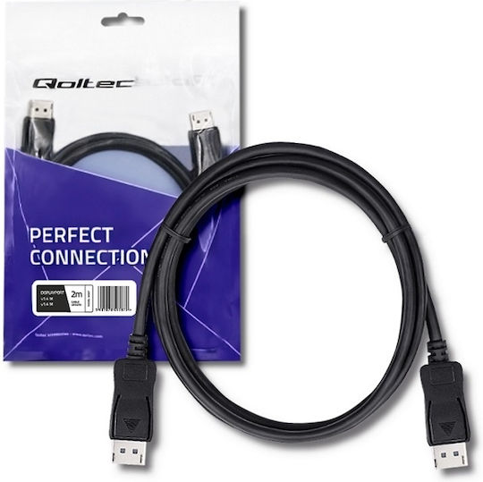 Qoltec Kabel DisplayPort-Stecker - DisplayPort-Stecker 2m Schwarz (50587)