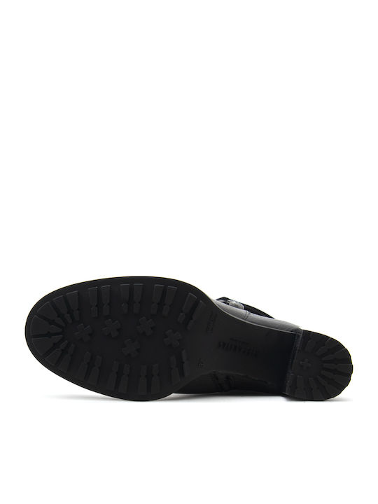 Leder Damen Stiefeletten Knöchel Schwarz