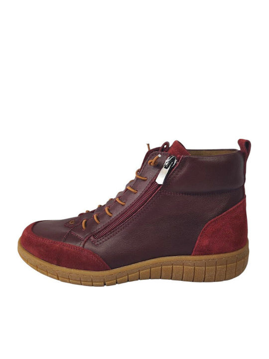 Leather Women's Chelsea Ankle Boots Burgundy