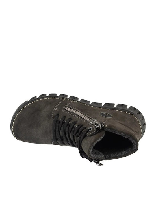 Leder Damen Stiefeletten Ankle Schwarz