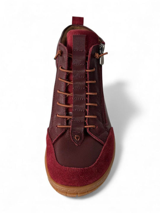 Leather Women's Chelsea Ankle Boots Burgundy